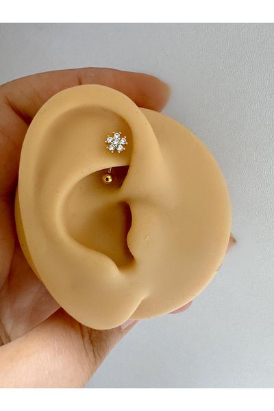Arescollection Mini Flower Zircon Stone -RookPiercing