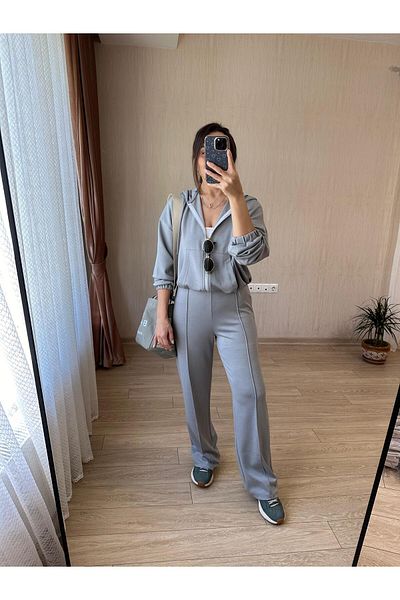 Club Floral Fashıon Hooded Modal Tracksuit Set