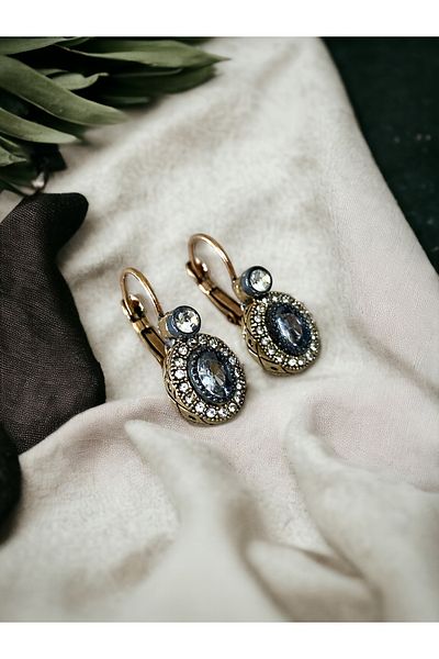 FAYRA ACCESSORIES Zircon Stone Oval Cut Earrings
