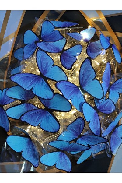 GOS Led Işıklı Kelebek Buketi Ve Cam Fanus