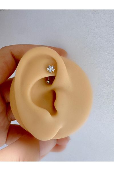 Arescollection Mini Flower Zircon Stone -RookPiercing