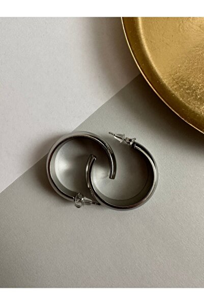 ringbox Silver Color Steel Tarnish Stainless Classic Women's Hoop Earrings