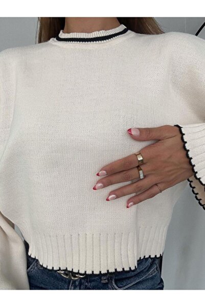 NATUFIAN STORE Pulover de damă cu mâneci brodate cu mâneci spaniole supradimensionate, pulover pentru femei