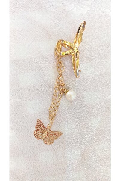 Atolye Ferda مشبك معدني على شكل فيونكة مقاس 5 سم - متدلي على شكل فراشة