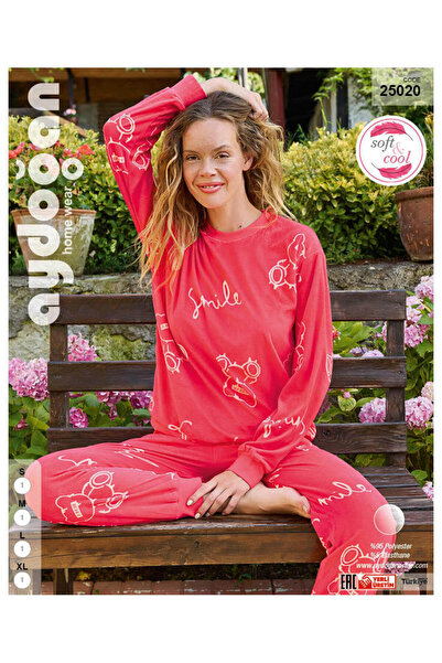 Aydoğan Kadın Kadife Pamuklu Uzun Kollu Pijama Takımı