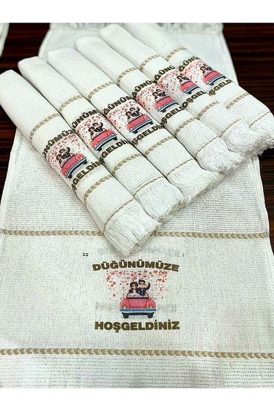 yörük tuhafiye Wedding Towel, Car Towel, Convoy Towel 12 Pieces. Promise, engagement, school towel, pink car