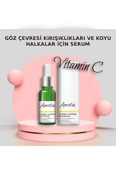 Tiens Aprotie Serum for Eye Contour Wrinkles and Dark Circles Vitamin C+Caffeine Solution 5%