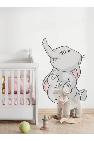 Sim Tasarım Cute Elephant Dumbo Kids Room Wall Sticker