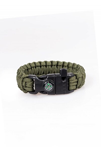 Safari Avm Haki Renk Paracord Pusulalı Bileklik