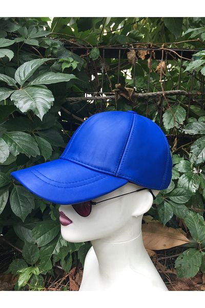 BY SCK Шапка Unisex Saks Blue от естествена кожа - Зимна шапка за нов сезон