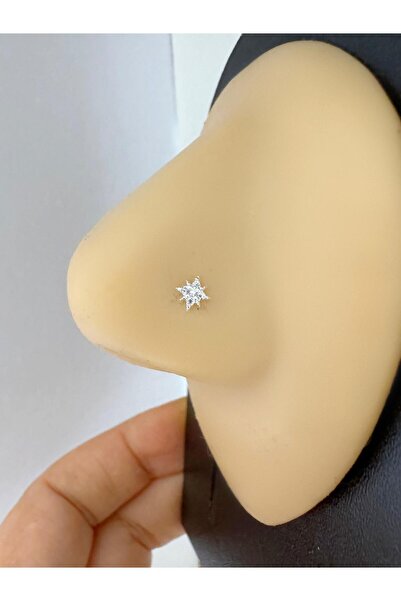 Arescollection 925 AYAR GÜMÜŞ ZİRKON TAŞLI KUTUP YILDIZI ŞEKLİNDE HIZMA