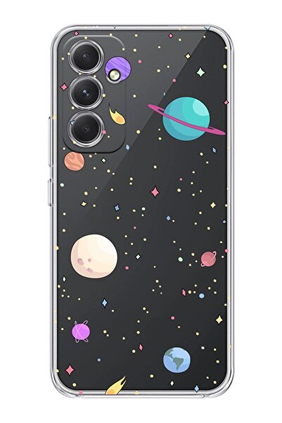 shoptocase Galaxy A35 5g Uyumlu Gezegenler Desenli Şeffaf Telefon Kılıfı