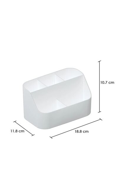 Art Tone Organizer Beyaz Masaüstü Keçeli Kalem, Markör, Akrilik Touch Marker Kalemlik Standı 5 Bölmeli Küçük