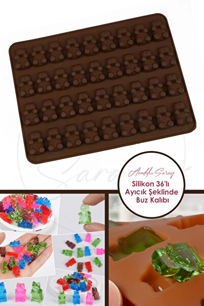 Anadolu Saray Silikon 36'lı Ayıcık Şeklinde Buz ve Jelibon Kalıbı | 36'lı Sev...
