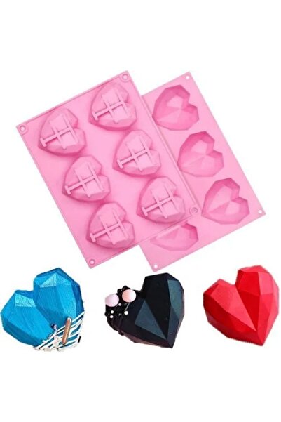 adin tasarım Silikon Elmas Kalp Çikolata Kalıbı Mum Ve Sabun Kalıbı Buz Kokul...