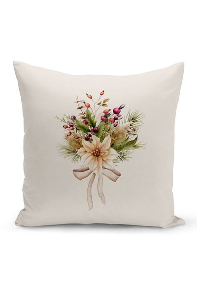 Bertille Home New Year Series - Double Sided Digital Printed 8-Piece Throw Pillow Cover Set (Christmas Christmas Pillow Cover)