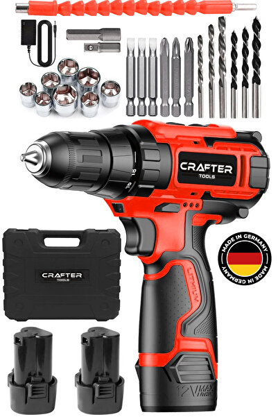 CRAFTERTOOLS Germany 24V 5Ah Metal Şanzuman 24 Parça Setli Çift Bataryalı Şar...