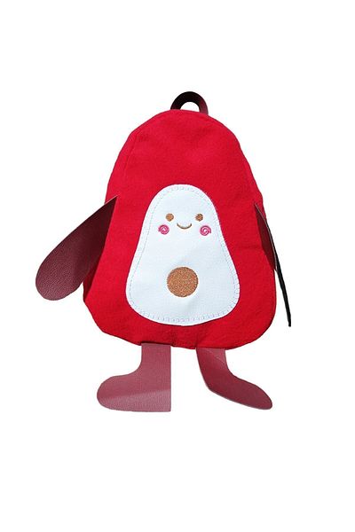 MAMIN Small Size Avocado Plush Backpack Red