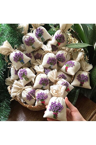 Home 5 Adet Fiyatıdır .El Emeği iç dolgulu Nakışlı Keten kumaş Lavanta Kesesi