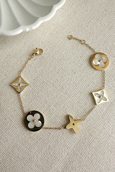 MODA سوار كابري ستيل 18 + 1 سم من اللؤلؤ للنساء سوار من الفولاذ المقاوم للصدأ