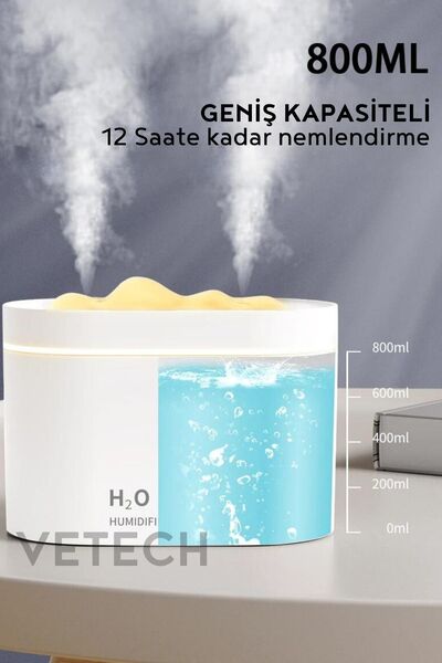 Vetech 800 ml Double Blowing Ultrasonic Air Humidifier Steamer and Aroma Diffuser