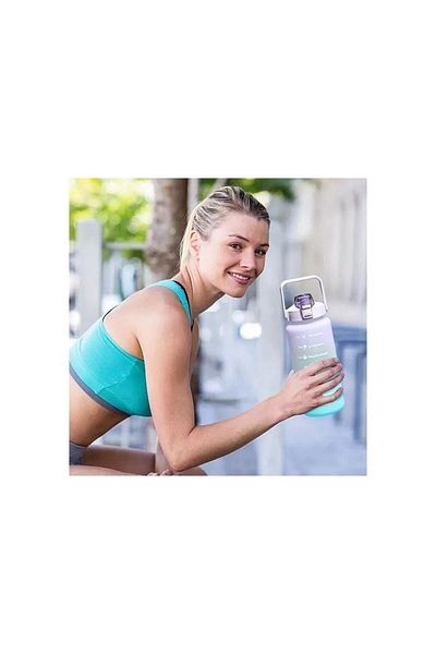 RASASVADA Purple Motivational Water Bottle Water Bottle 2l Tritan Gym Water Bottle Bpa Free ( Sticker Gift )
