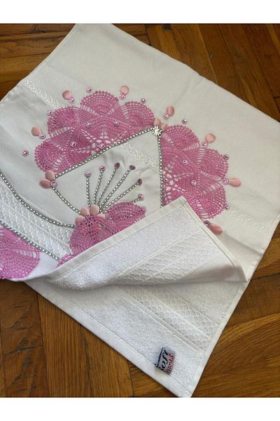 heptrend Handcrafted Lace Moon Model Towel Dowry Towel