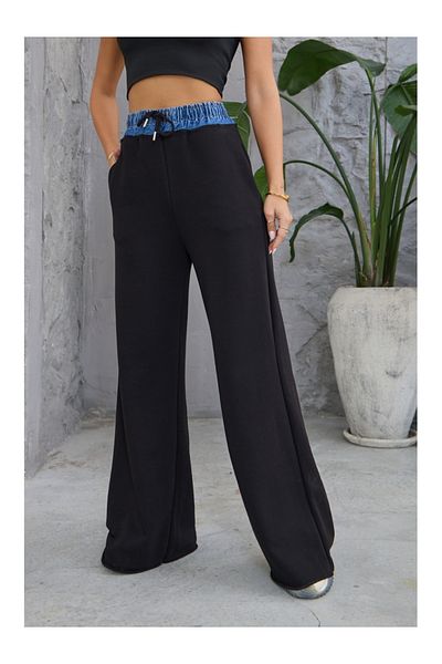Elif Özbey Butik Jean Detailed Black Trousers