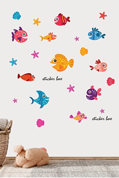 Think And Print Αυτοκόλλητα με ψάρια, καβούρια και χταπόδια - Διακόσμηση τοίχ...