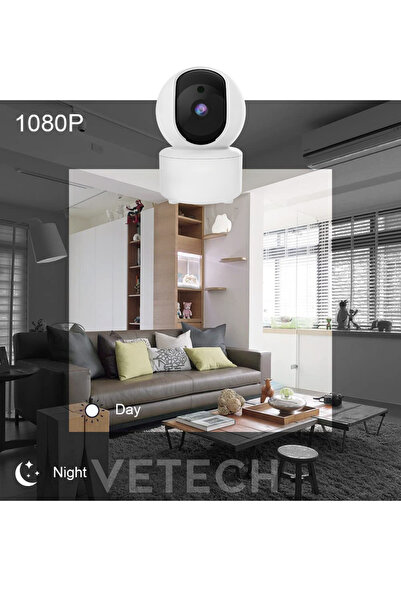 Vetech Akıllı İç Mekan Kamerası Bebek Kamerası / Ofis / Ev İçin Mikrofonlu Wi-Fi Kamera