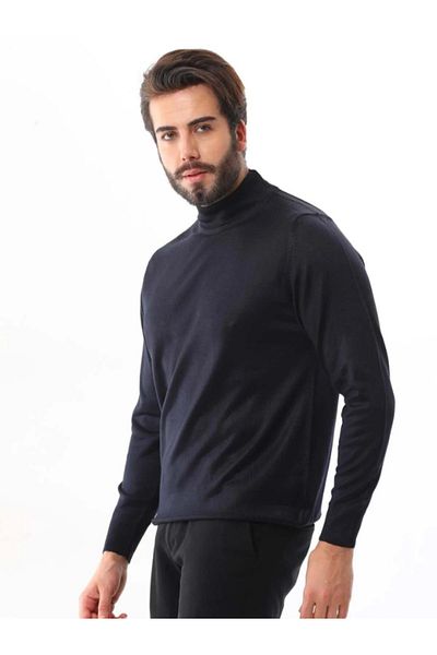 BERNEO Men's Half Turtleneck - Wool Top