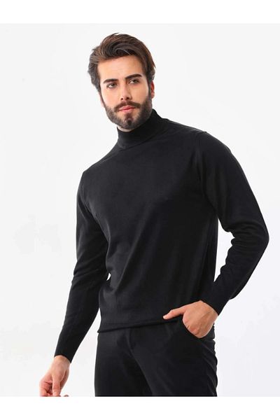 BERNEO Men's Half Turtleneck - Wool Top