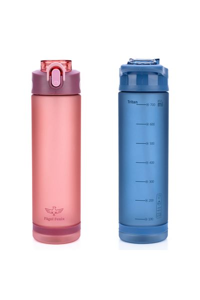 Fagel Fenix Claret Red and Deep Blue 2-Piece Tritan Water Bottle Set