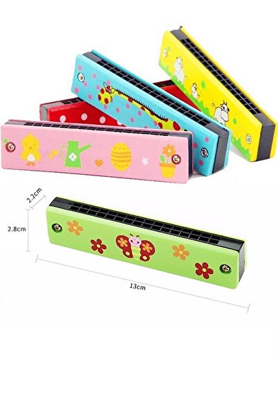 Genel Markalar 16 Delikli Çift Sıralı Renkli Ahşap Mızıka