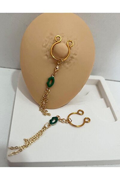 Arescollection delik gerektirmeyen dudaklı sıkıştırma fake nipple piercingi