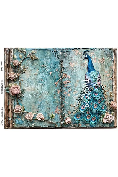 LİNEART Brass Patterned Lineart Decopage Paper - La-Tvskş29