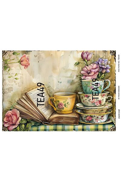 LİNEART Brass Patterned Lineart Decopage Paper - La-Tea49