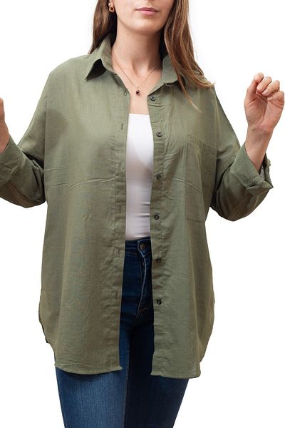 LARİSA COLLECTİON Cămașă oversize din in - Design subțire de vară