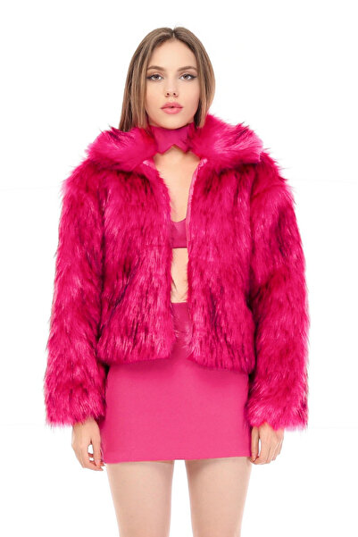 kear bunner Pink Suni Kürk Ceket