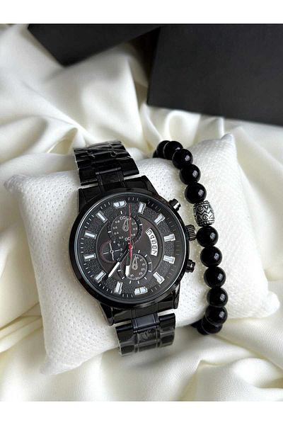 Spectrum Men's Wristwatch and Bracelet with Gift - Calendar