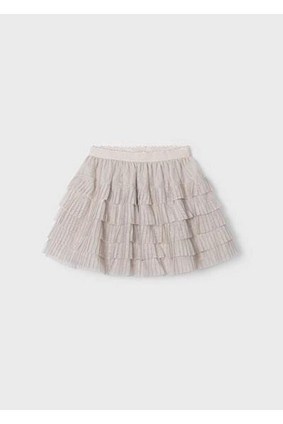 MAYORAL Gray Pleated Tulle Girl's Skirt - 04902 016