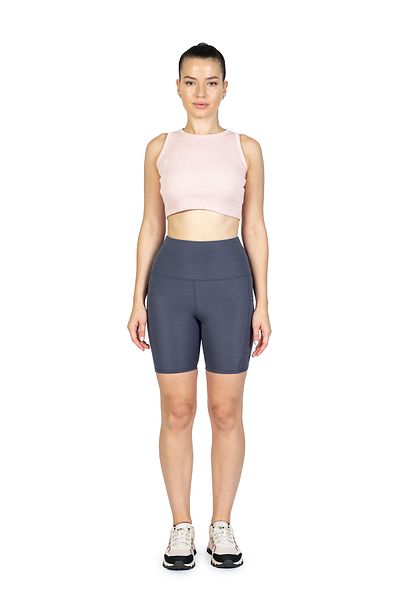 The Step Sports Colanți pentru yoga, cu talie înaltă, cu buzunare, gri Spocket, 6&quot;