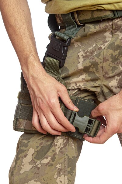 Burak Askeri Malzeme Kamuflaj Renkli Çift Bağlantılı Airsoft Palaskaya Kemere Geçirmeli impertex Bacak Kılıfı