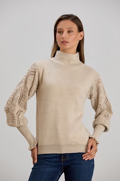 hanope Women's Knitwear Sleeves Stylish Knitted Detailed Stone Sweater