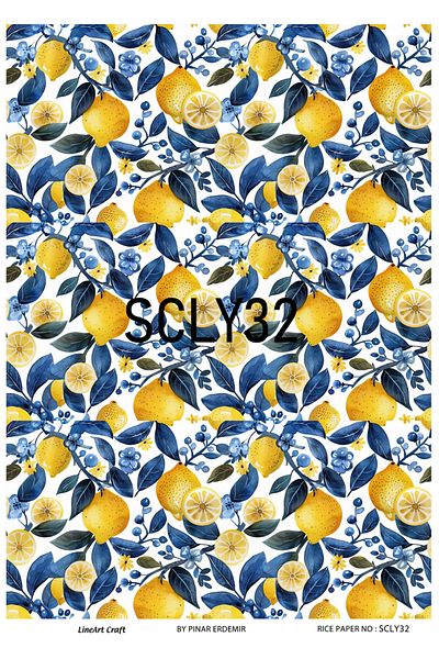LİNEART Brass Patterned Lineart Decopage Paper - La-Scly32
