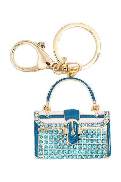 Dünyadan Hediyeler Blue Crystal Stone Bag - Keychain No.2
