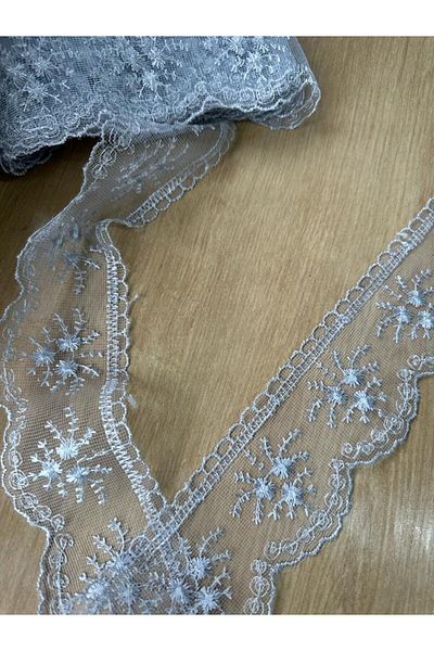 efem gipür Gray Lace Banded Market Towel - 8.5-9 Meters, 1 Ball, Table Cloth and Tablecloth Edge
