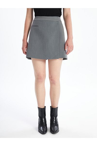 LC Waikiki LCW Women's Straight Shorts Skirt - Zip Waist