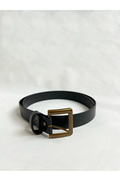 Generic Brand Women's Black Belt with Antique Buckle