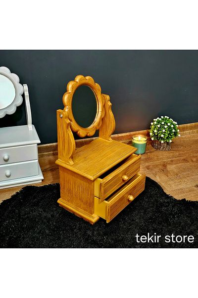 Tekir Кутия за бижута и гримове Daisy Model Bamboo Antique Color с 2 чекмеджета